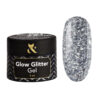 F.O.X Glow Glitter Gel №01 Гель для дизайну з глітером чисте срібло, 5 мл