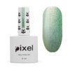 Гель-лак Pixel №131 салатовий із яскравими золотими блискітками, 8 мл