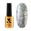 Гель-лак F.O.X Radiance №02 срібний з блискітками і слюдою, 7 мл