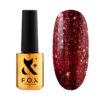 Гель-лак F.O.X Radiance №04 червоний з блискітками і слюдою, 7 мл