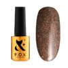 Гель-лак F.O.X Sparkle №01 коричневий з блискітками, світловідбивний, 7 мл