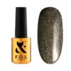Гель-лак F.O.X Sparkle №02 сіро-коричневий з блискітками, світловідбивний, 7 мл