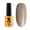 Гель-лак F.O.X Sparkle №04 світло-бежевий з блискітками, світловідбивний, 7 мл
