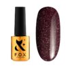 Гель-лак F.O.X Sparkle №09 сливовий з блискітками, світловідбивний, 7 мл