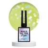 NAILSOFTHENIGHT Party base №04 Неонова лимонно-зелена база з голографічними шестигранниками, 10 мл