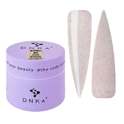 DNKa' Builder Gel №06 Celebrity Будівельний гель напівпрозорий рожевий з блискітками