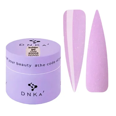 DNKa' Builder Gel №08 Peonies Pollen Будівельний гель бузковий з блискітками