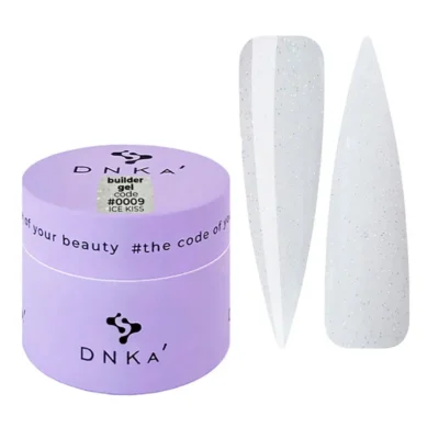 DNKa' Builder Gel №09 Ice Kiss Будівельний гель молочний з опаловими блискітками